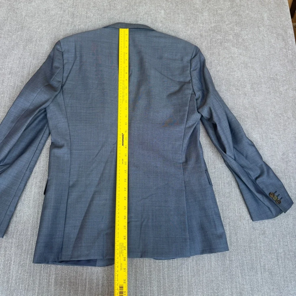 HUGO BOSS Blazer Jacket Mens 38R Blue Textured Slim Fit Formal Business Career